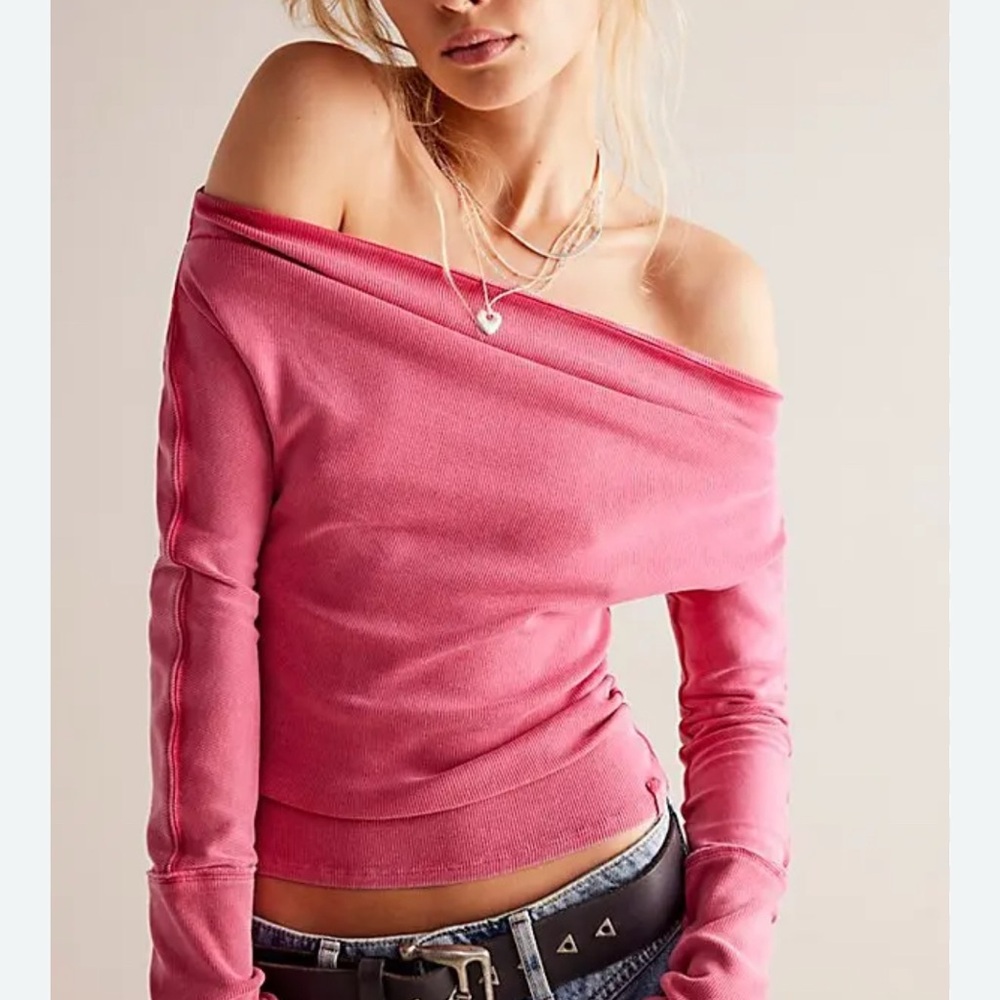 Off-Shoulder Pink Top